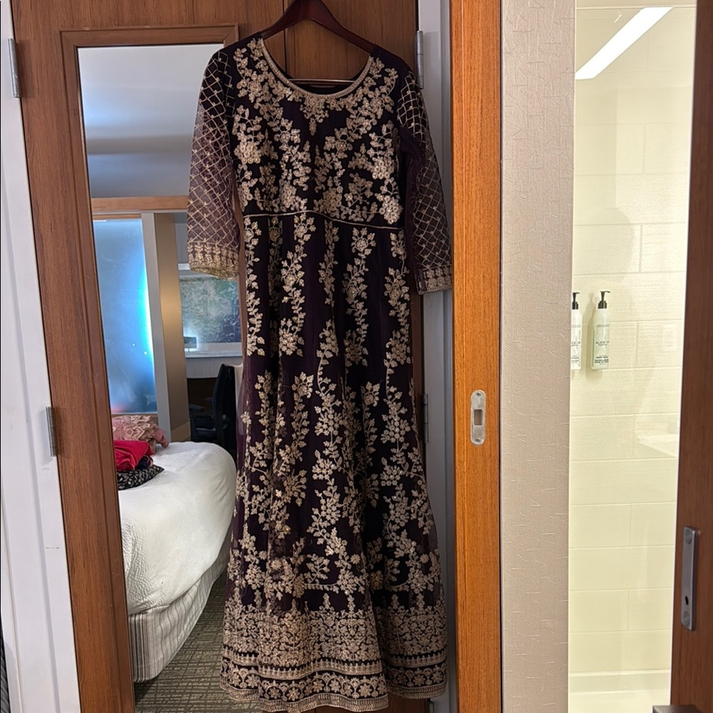 Elegant Floral Embroidered Indian wedding outfit